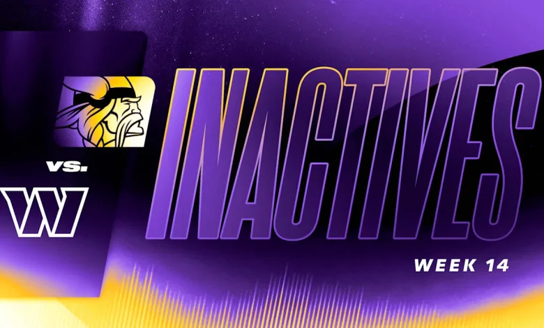 Vikings vs. Commanders Inactives for Week 14 of 2025
