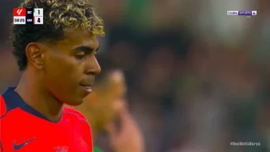 WATCH: Lamine Yamal slots home fifth Barcelona goal vs Betis
