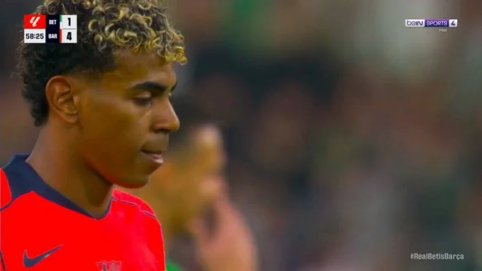 WATCH: Lamine Yamal slots home fifth Barcelona goal vs Betis