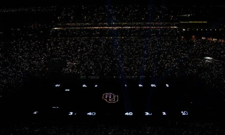 Watch OU's debut of new laser light show before College Football Playoff game vs. Alabama