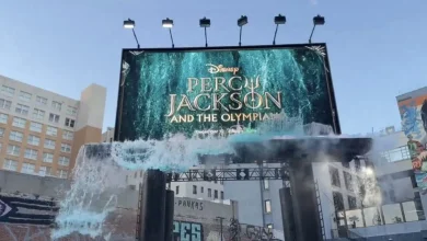 Water-filled movie billboard makes a splash for Percy Jackson