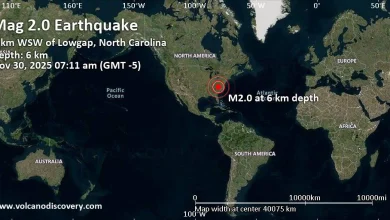Weak mag. 2.0 earthquake - Surry County, North Carolina, 10.8 mi south of Galax, City of Galax County, Virginia, United States, on Sunday, Nov 30, 2025, at 07:11 am (GMT -5)