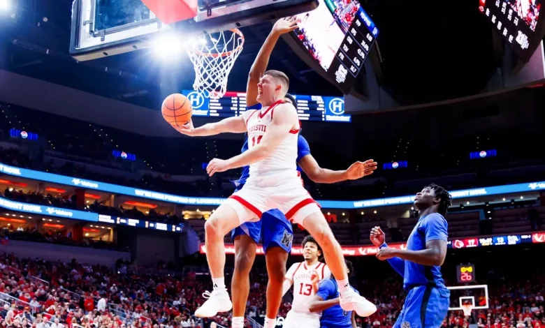 What channel is Louisville basketball vs Tennessee on today?