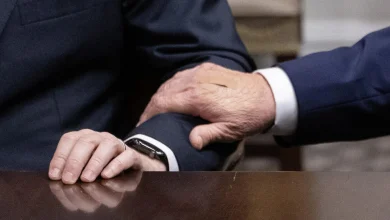 White House blames Trump's bandaged hand on handshakes