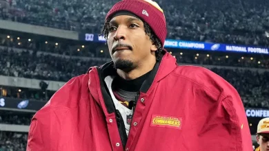 Why is Marcus Mariota and not Jayden Daniels playing tonight for Commanders vs Broncos on SNF in Week 13?