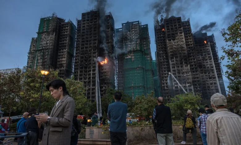 With elections following deadly fire, Hong Kong moves to stifle dissent