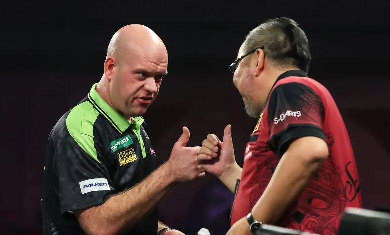 World Darts Championship 2026: Michael van Gerwen battles through against Mitsuhiko Tatsunami as Fallon Sherrock beaten by Dave Chisnall