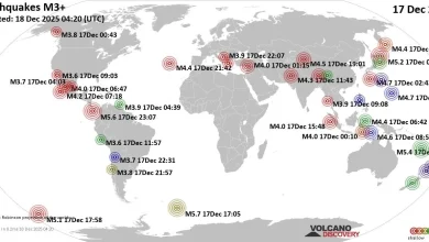 World Earthquake Report for Wednesday, 17 December 2025