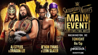 World Tag Team Champions AJ Styles & Dragon Lee vs. Je'Von Evans & Leon Slater