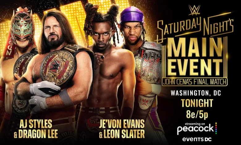 World Tag Team Champions AJ Styles & Dragon Lee vs. Je'Von Evans & Leon Slater