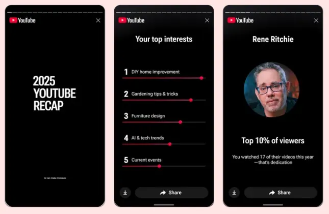 YouTube Highlights Top Trends of 2025, Adds Personal Recaps