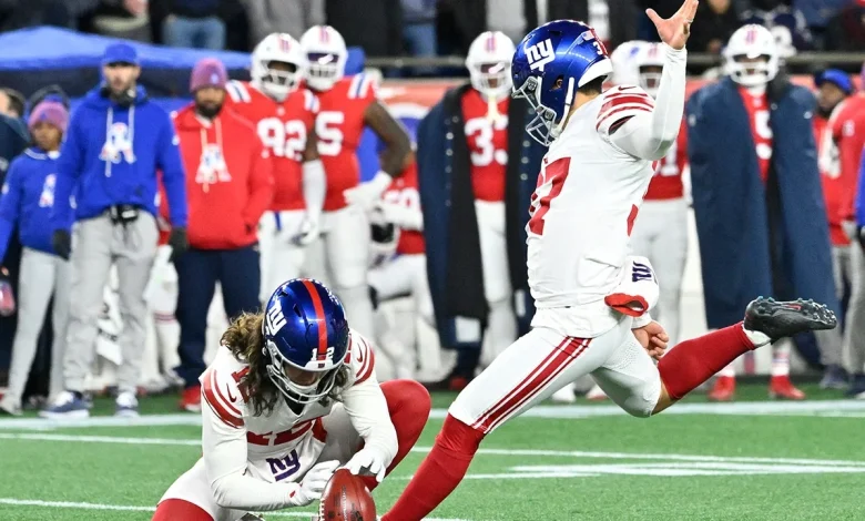 Younghoe Koo's field goal attempt goes horribly wrong as special teams woes continue for Giants