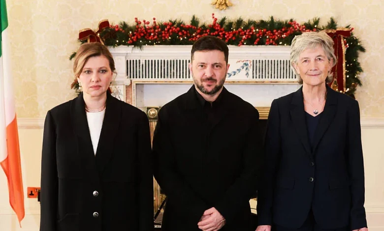 Zelenskiy meets President as Taoiseach announces €125m in support for Ukraine