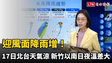 迎風面降雨增！17日北台天氣涼 新竹以南日夜溫差大